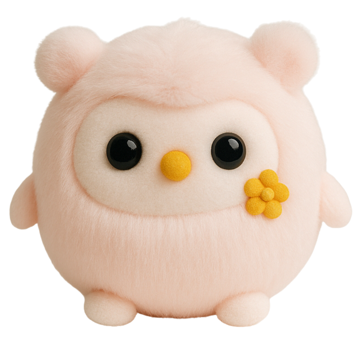 Mi Mi pastel pink plush companion — the face of the Mi Mi digital app
